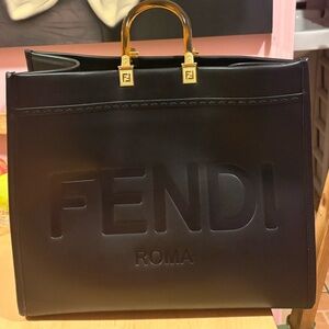 Fendi Black Tote with Gold Accents